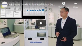 AZ Series stepper motors 7-axis articulated robot demo by Oriental Motor's engineering manager