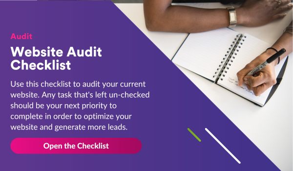 Audit your website; Open the checklist: